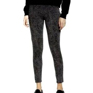 Rachel Zoe Black White High Waist Thick Speckled Cropped Legging Women L 1064H1